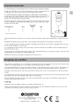 Preview for 5 page of Champion CHPK110 User Manual