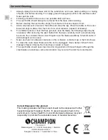 Preview for 4 page of Champion CHSM110 User Manual