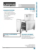 Champion CTD-1800H Specifications preview