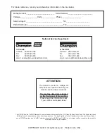 Preview for 2 page of Champion D-H1M5 Installation/Operation Manual With Service Replacement Parts