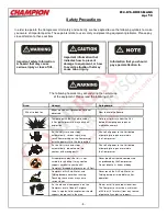 Preview for 4 page of Champion D10 Installation And Start-Up Data