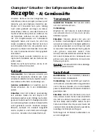 Preview for 17 page of Champion Entsafter User Manual