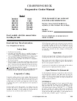 Preview for 1 page of Champion ESSICK 3000 DD Owner'S Manual