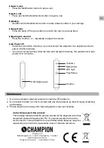 Preview for 3 page of Champion HBT100 User Manual