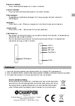 Preview for 9 page of Champion HBT100 User Manual