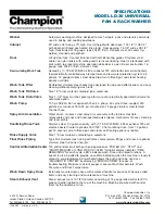 Preview for 3 page of Champion LD-36 Specifications