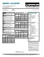 Preview for 6 page of Champion Model 120 HDPW Specifications