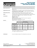 Preview for 4 page of Champion MODEL 2554 Specifications