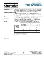 Preview for 4 page of Champion MODEL 3072 Specifications