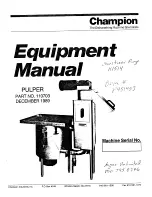 Preview for 1 page of Champion P-5 Equipment Manual