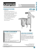 Preview for 1 page of Champion P7-30 Specifications