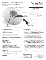 Preview for 2 page of Champlain ACM-182 Instructions