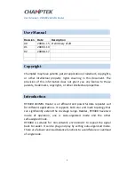 Preview for 2 page of Champtek RFR400 User Manual