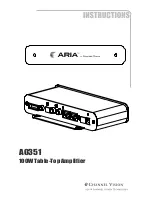 Предварительный просмотр 1 страницы Channel Vision Aria A0351 Instructions Manual