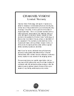 Preview for 36 page of Channel Vision Aria A6600 Manual