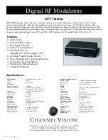 Channel Vision Digital RF Modulators CVT 1stereo Specifications предпросмотр