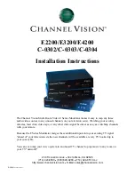 Channel Vision E2200 Installation Instructions Manual preview