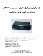 Preview for 1 page of Channel Vision Stereo Receiver Installation Instructions Manual