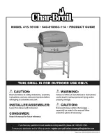 Preview for 1 page of Char-Broil 415.16108 Product Manual