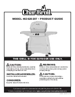 Preview for 1 page of Char-Broil 463620207 Product Manual