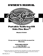 Preview for 1 page of Char-Griller 72424 Owner'S Manual