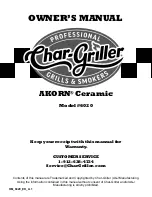 Preview for 1 page of Char-Griller AKORN Ceramic 6020 Owner'S Manual