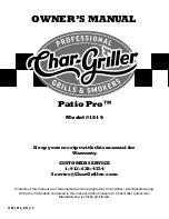 Char-Griller Patio Pro 1616 Owner'S Manual preview