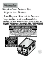 Charmglow Stainless Steel Natural Gas Drop-In Sear Burner Owner'S Manual preview