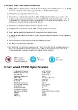 Preview for 3 page of Charnwood PT250 Owner'S Manual