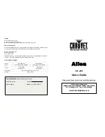 Предварительный просмотр 1 страницы Chauvet ALIEN CH-209 User Manual