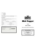 Chauvet Mini Fogger F-800 User Manual preview