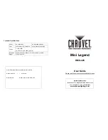 Chauvet Mini Legend DMX-425 User Manual предпросмотр