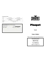 Chauvet Pinspot YA-06 User Manual preview