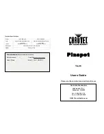 Chauvet Pinspot YA-06 User Manual предпросмотр