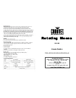 Предварительный просмотр 1 страницы Chauvet Rotating Moons CH-208 User Manual