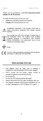 Preview for 7 page of Chauvin Arnoux C.A 753 User Manual