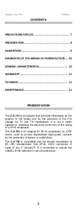 Preview for 8 page of Chauvin Arnoux C.A 753 User Manual