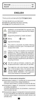 Предварительный просмотр 2 страницы Chauvin Arnoux C.A 755 User Manual