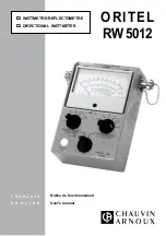 Chauvin Arnoux ORITEL RW 5012 User Manual предпросмотр