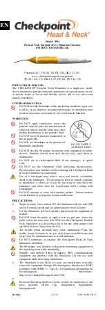 Предварительный просмотр 2 страницы Checkpoint Head & Neck 9394 Instructions For Use Manual