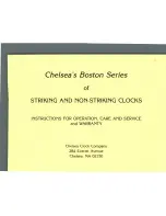 Preview for 1 page of Chelsea Boston Series Instructions For Operation And Care