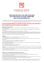 Preview for 1 page of Chemin'Arte EF-086 Operating Instructions & Safety Information