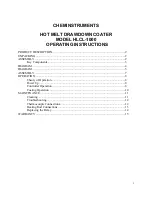 Preview for 1 page of ChemInstruments HLCL-1000 Operating Instructions Manual