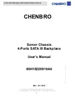 Preview for 1 page of Chenbro 80H10220919A0 User Manual