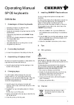 Preview for 3 page of Cherry G86-6 Series Operating Manual