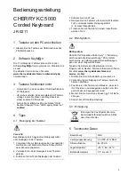 Preview for 3 page of Cherry KC 5000 Operating Manual