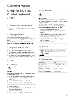 Preview for 5 page of Cherry KC 5000 Operating Manual