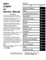 Preview for 1 page of Chery A1 2009 Service Manual