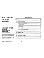 Предварительный просмотр 4 страницы Chevrolet 1973 Camaro Owner'S Manual