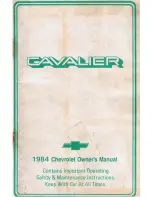 Preview for 1 page of Chevrolet 1984 Cavalier Owner'S Manual